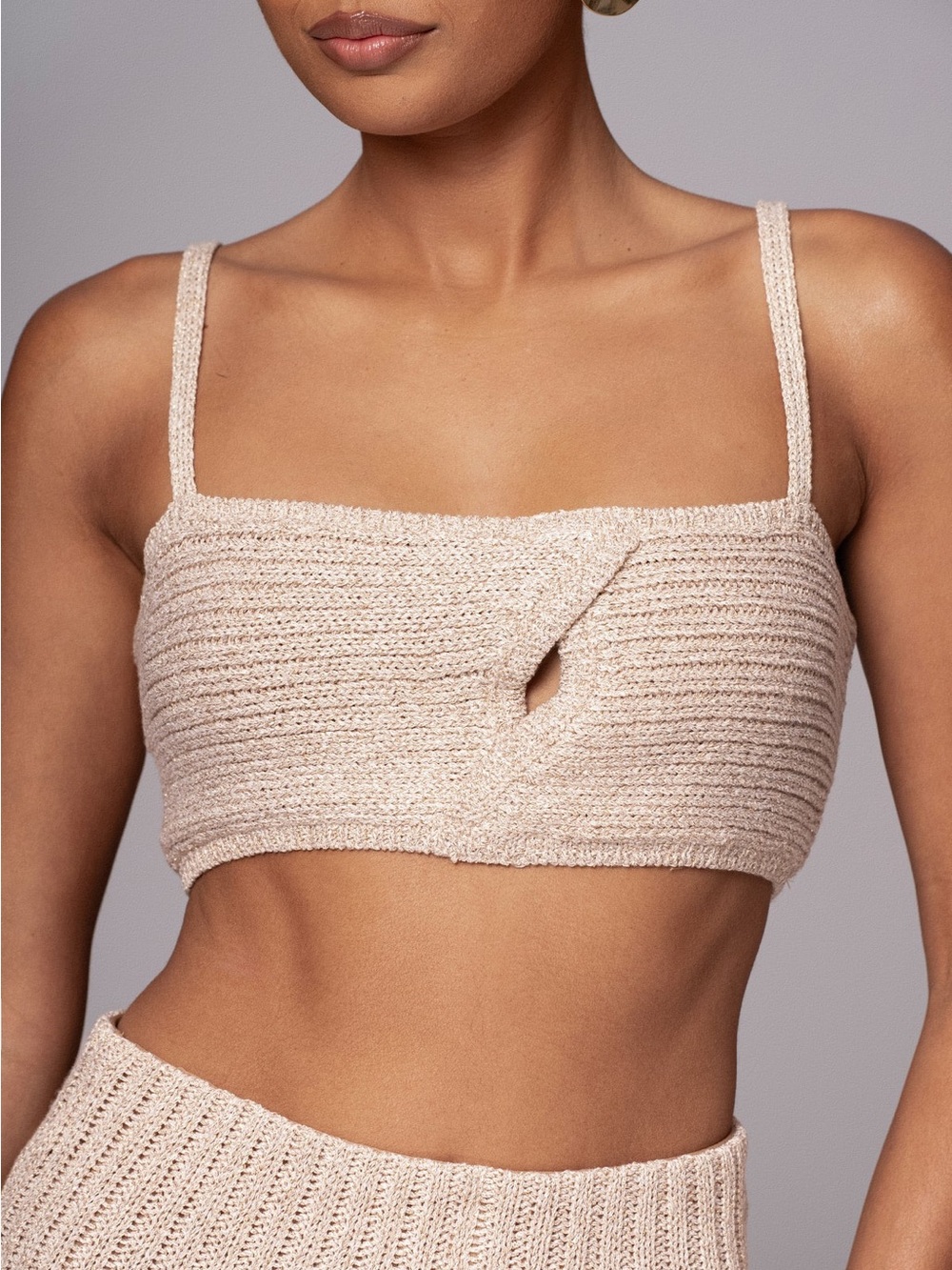 JLUXLABEL Ribbed Knit Tan Maxi Skirt - Picture 3 of 7